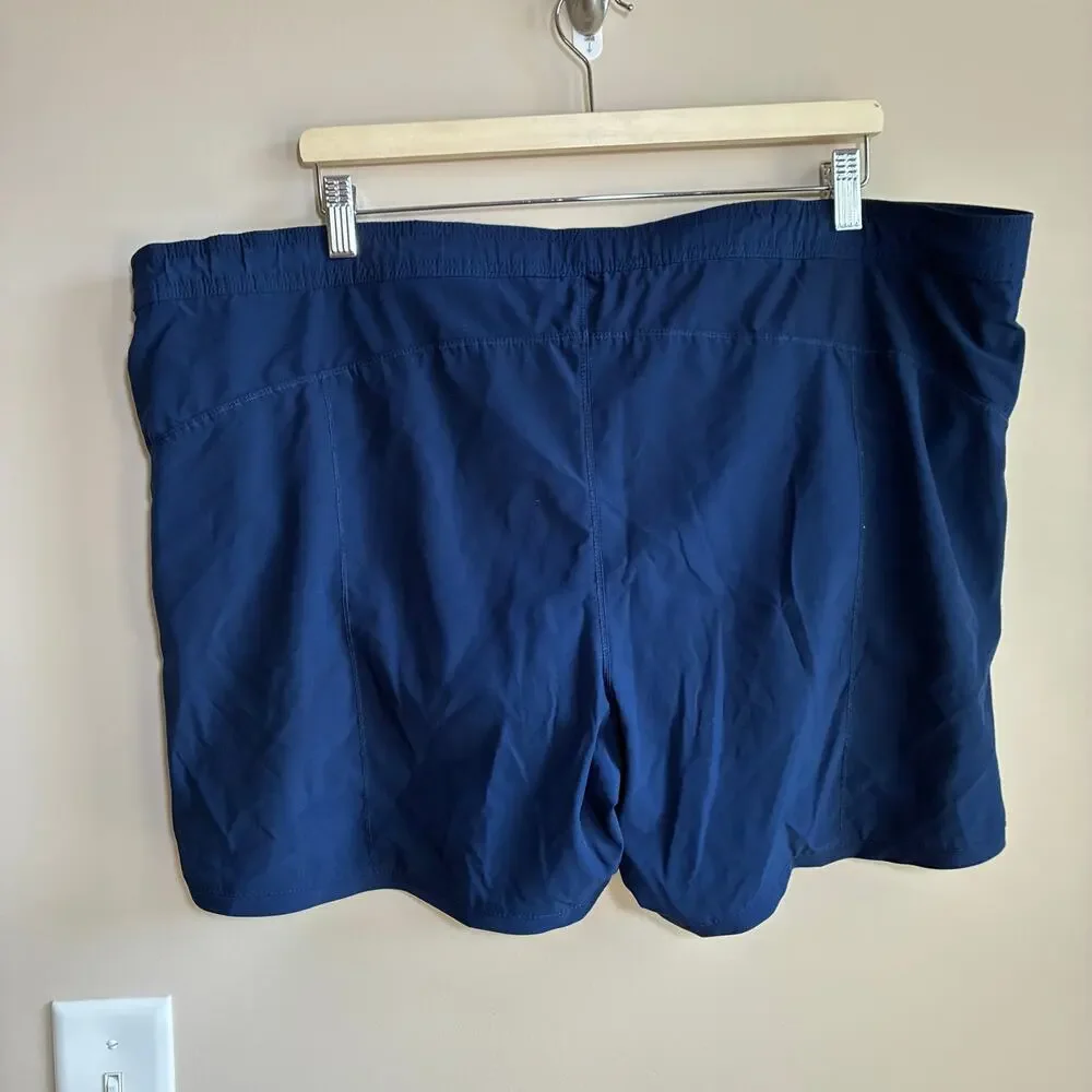 Lands' End blue swim shorts women's 16 drawstring waist pockets inner lining